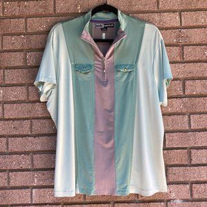 Jamie Sadock Zipper Polo Mint and Lavender